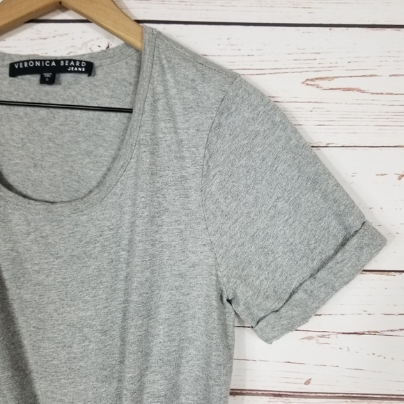 Veronica Beard | Gray Ruched Pima Shirt Dress - Picture 3 of 6